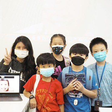 Teacher Claire with Writers Studio students