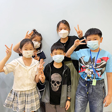 Teacher Serena with Writers Studio students