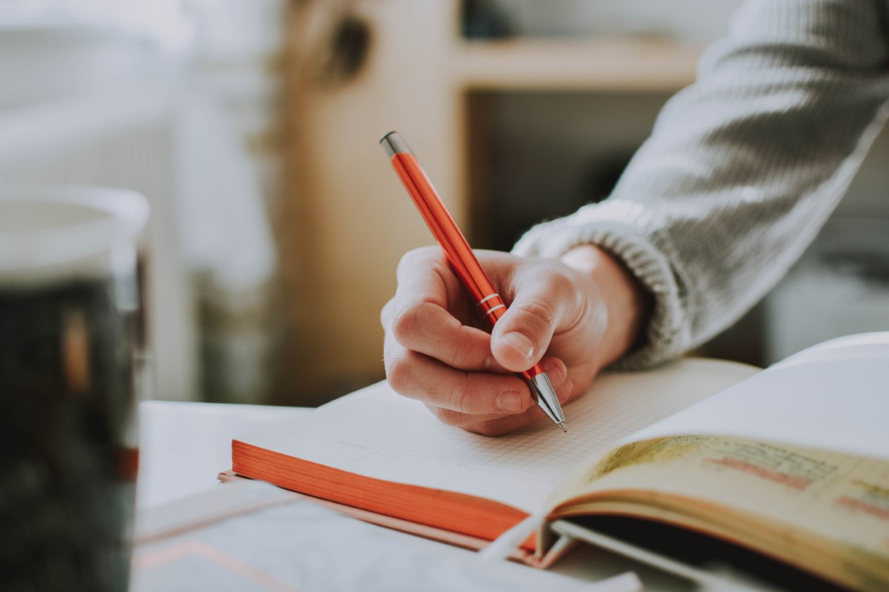 Writing on a book